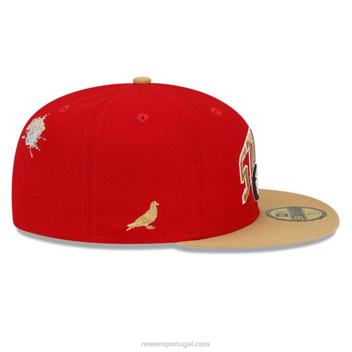 FFTN175 New Era san francisco 49ers x boné vermelho básico 59fifty