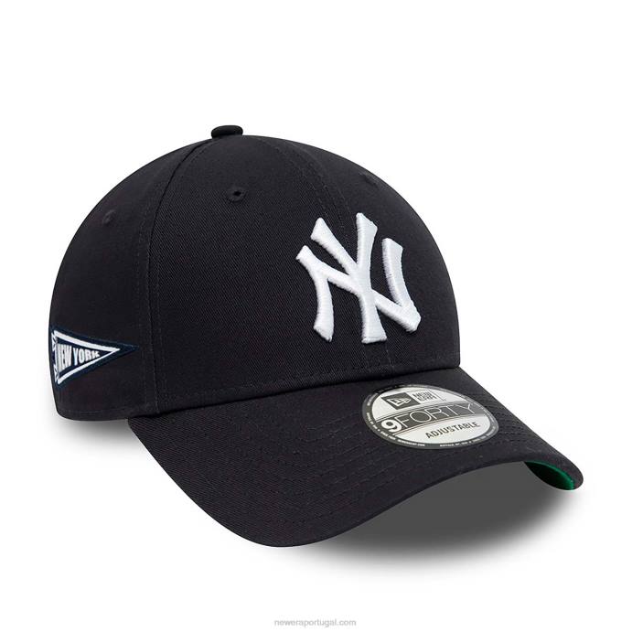 FFTN1762 New Era New York Yankees Team Patch lateral azul 9forty boné ajustável