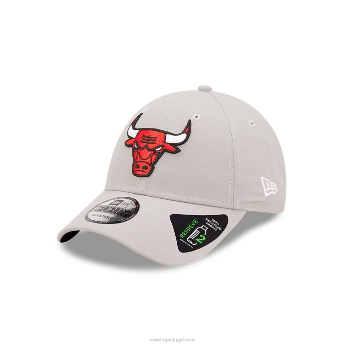 FFTN1770 New Era chicago bulls repreve boné ajustável 9forty cinza