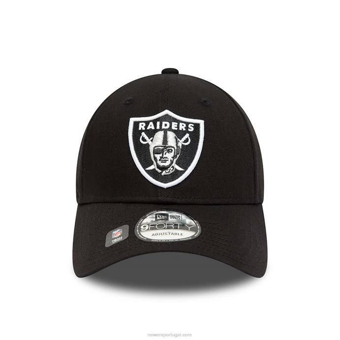 FFTN1778 New Era las vegas raiders team side patch preto 9forty boné ajustável