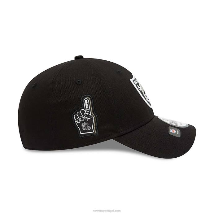 FFTN1778 New Era las vegas raiders team side patch preto 9forty boné ajustável