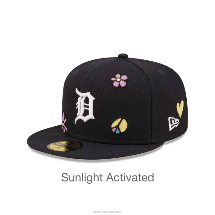 FFTN177 New Era detroit tigers mlb solar pop marinho boné 59fifty
