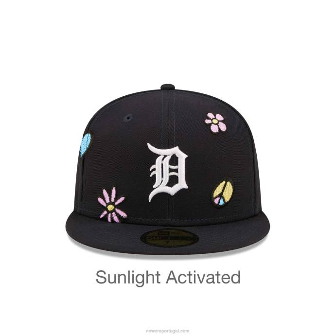 FFTN177 New Era detroit tigers mlb solar pop marinho boné 59fifty