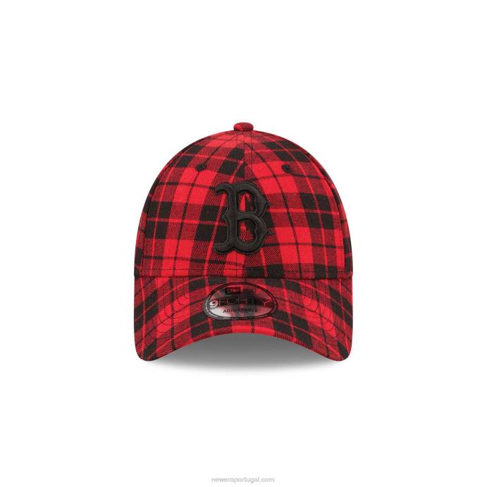 FFTN1784 New Era boton red sox xadrez vermelho 9forty boné ajustável