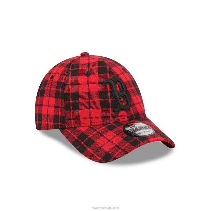 FFTN1784 New Era boton red sox xadrez vermelho 9forty boné ajustável