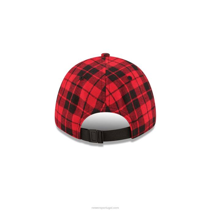 FFTN1784 New Era boton red sox xadrez vermelho 9forty boné ajustável