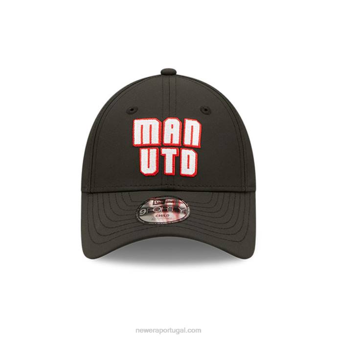 FFTN1785 New Era Manchester United Wordmark Youth Black 9forty boné ajustável