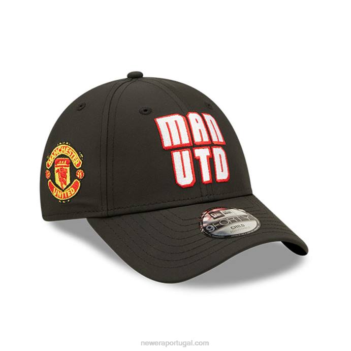 FFTN1785 New Era Manchester United Wordmark Youth Black 9forty boné ajustável