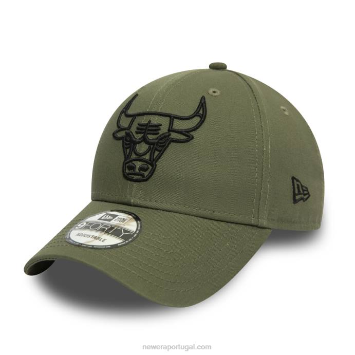 FFTN1788 New Era boné chicago bulls essencial esboço verde 9forty