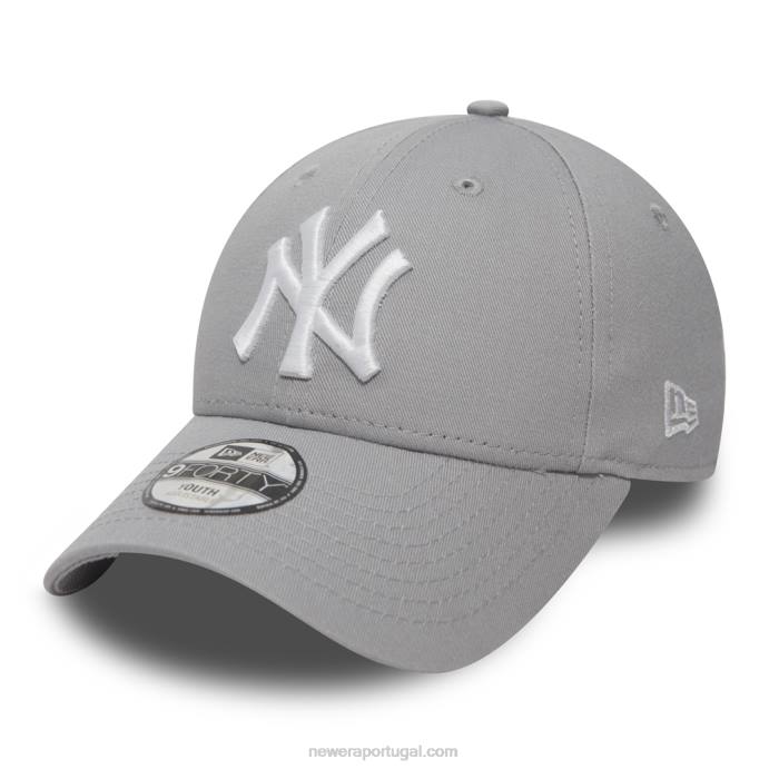 FFTN1789 New Era Boné New York Yankees Essential Kids Grey 9Forty