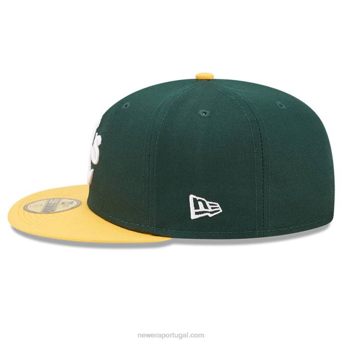 FFTN178 New Era Boné Oakland Athletics Comic Cloud Verde Escuro 59Fifty