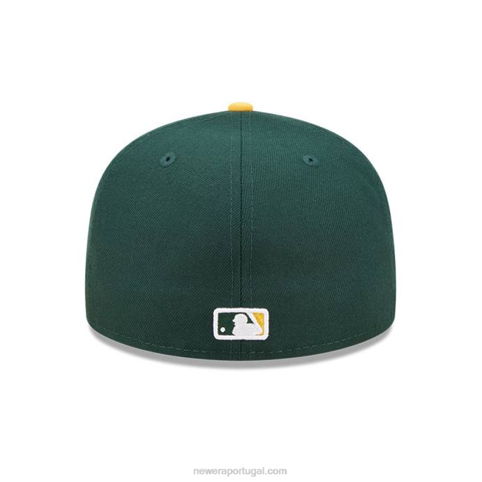 FFTN178 New Era Boné Oakland Athletics Comic Cloud Verde Escuro 59Fifty