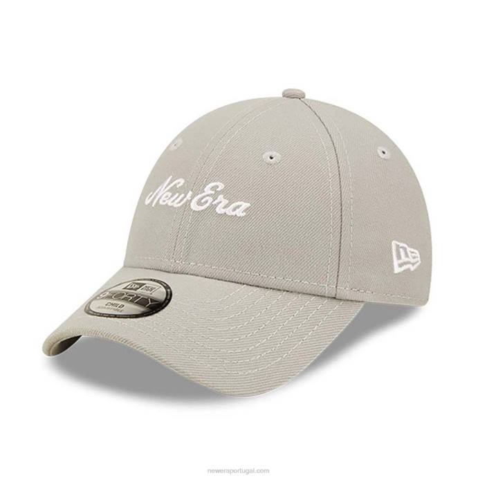 FFTN1794 New Era boné ajustável Heritage script child repreve 9forty cinza