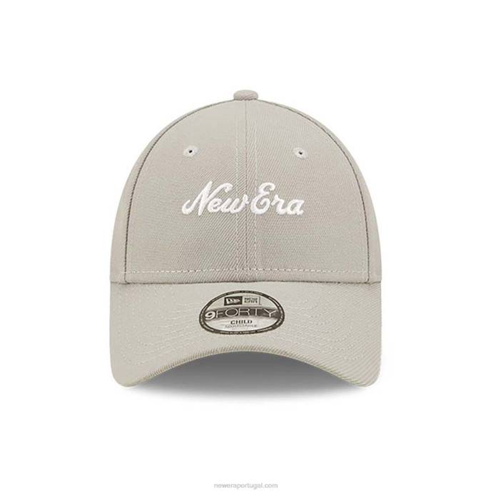 FFTN1794 New Era boné ajustável Heritage script child repreve 9forty cinza