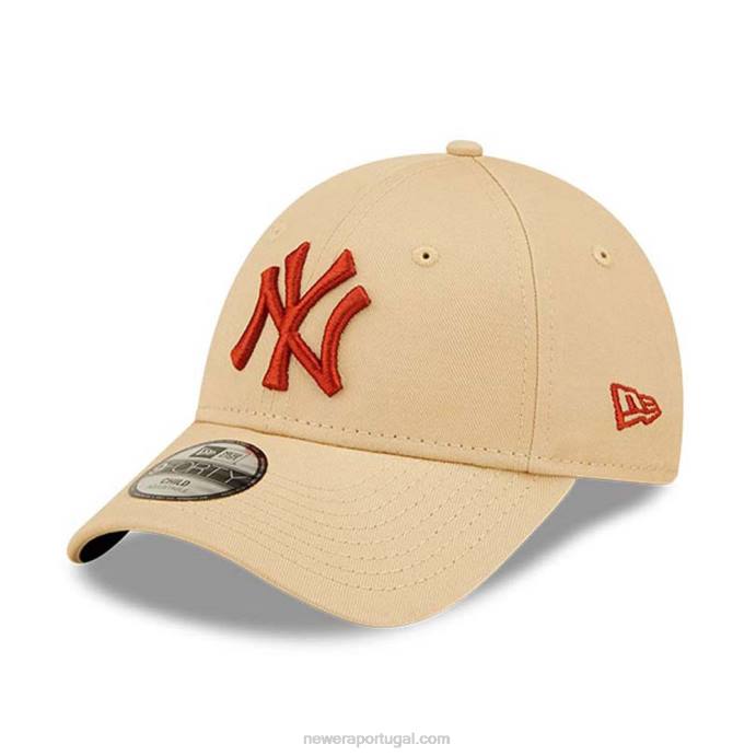 FFTN1795 New Era Boné ajustável New York Yankees Youth League Essential Stone 9forty