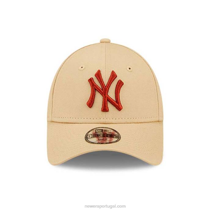 FFTN1795 New Era Boné ajustável New York Yankees Youth League Essential Stone 9forty