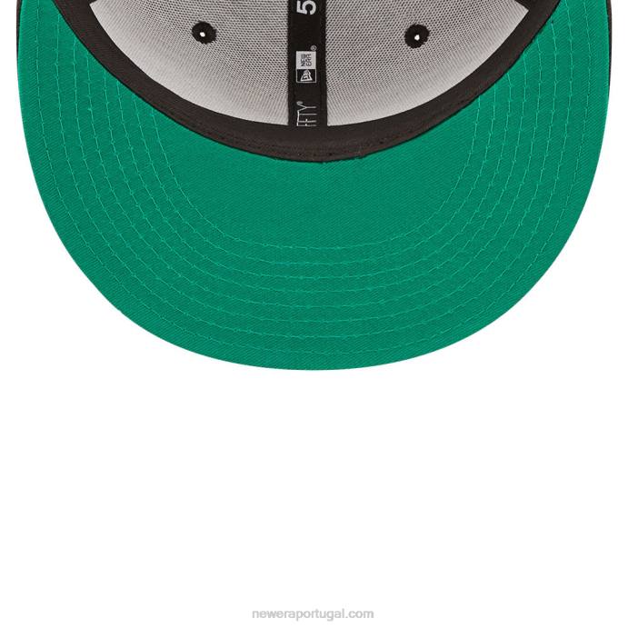 FFTN179 New Era boné ajustado 59fifty preto la angeles mlb prismatic