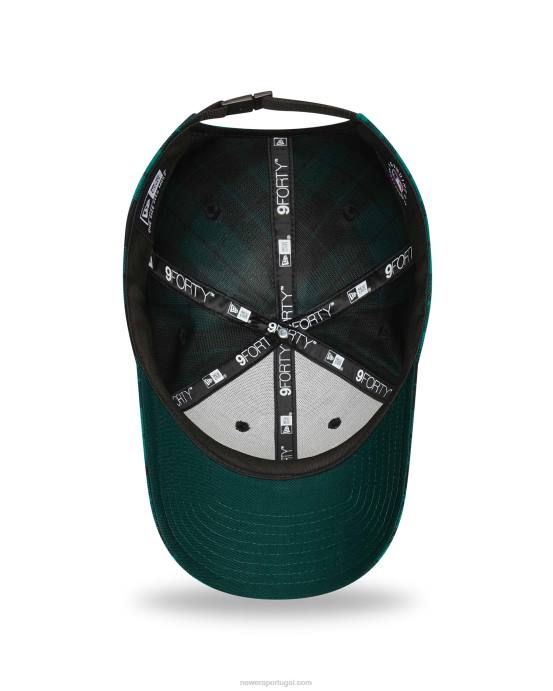 FFTN1800 New Era boné ajustável la dodgers xadrez verde escuro 9forty