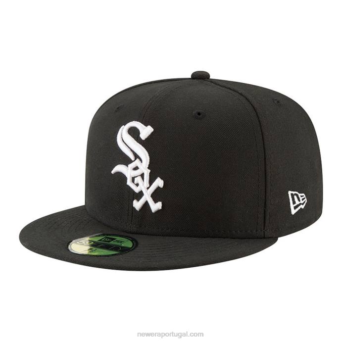 FFTN180 New Era chicago white sox autêntico no jogo de campo preto 59fifty cap