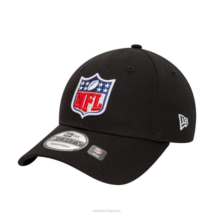 FFTN1814 New Era boné ajustável nfl logo shield preto 9forty