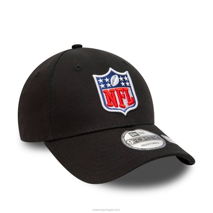FFTN1814 New Era boné ajustável nfl logo shield preto 9forty