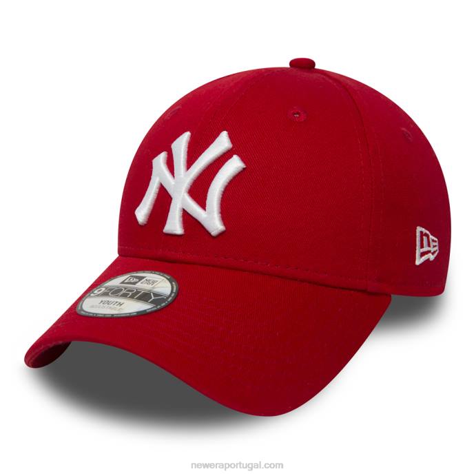 FFTN1820 New Era Boné New York Yankees Essential Kids Vermelho 9Forty