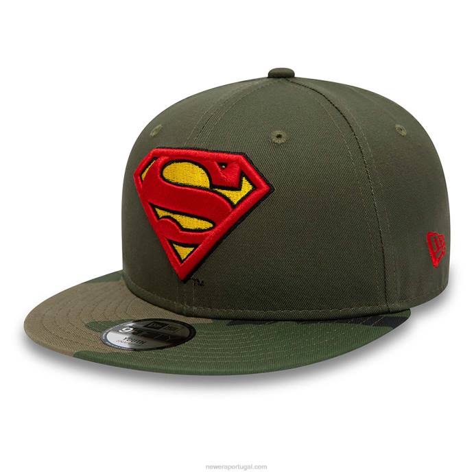 FFTN1823 New Era Boné snapback verde 9fifty superman Youth DC Camo