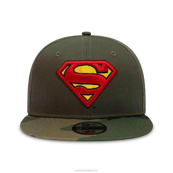 FFTN1823 New Era Boné snapback verde 9fifty superman Youth DC Camo