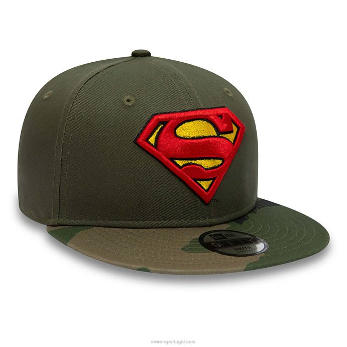 FFTN1823 New Era Boné snapback verde 9fifty superman Youth DC Camo