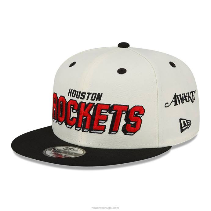 FFTN1827 New Era Houston Rockets Wake White 9Fifty Snapback