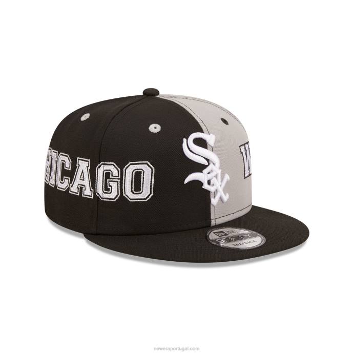 FFTN1830 New Era boné preto 9fifty snapback chicago white sox teamsplit