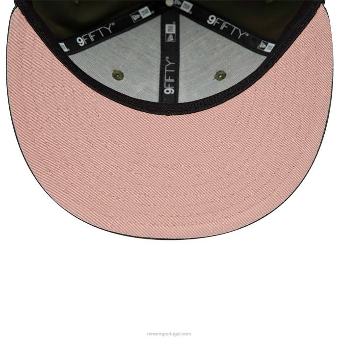 FFTN1840 New Era boné snapback 9fifty com patch lateral verde médio do new york yankees