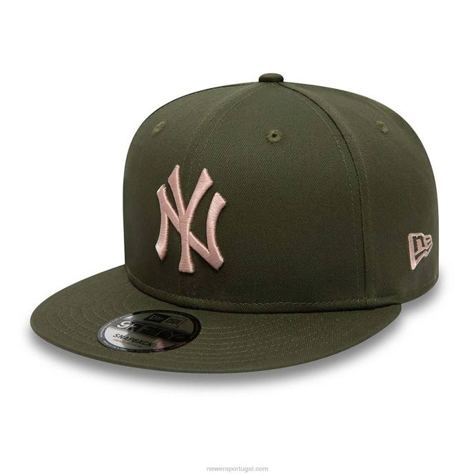 FFTN1840 New Era boné snapback 9fifty com patch lateral verde médio do new york yankees