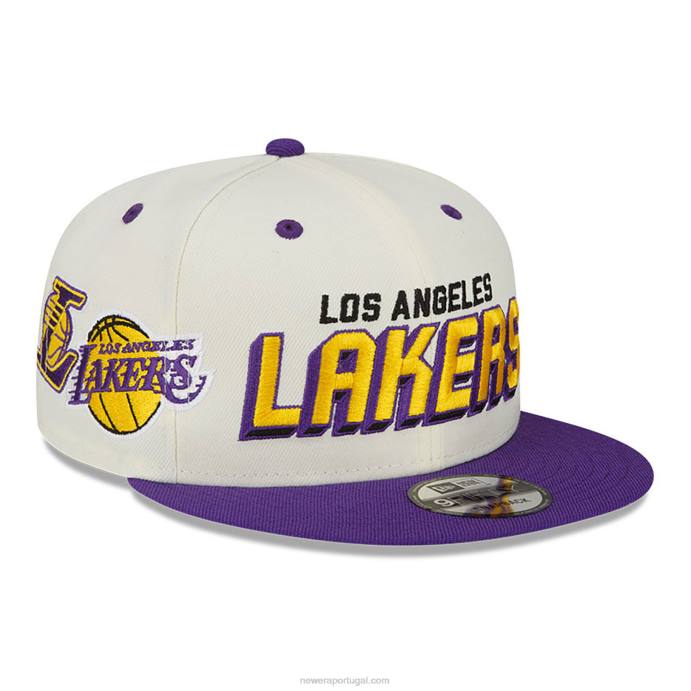 FFTN1841 New Era boné snapback branco 9fifty la lakers wake