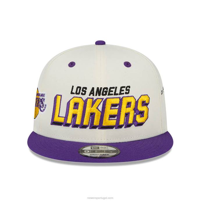 FFTN1841 New Era boné snapback branco 9fifty la lakers wake