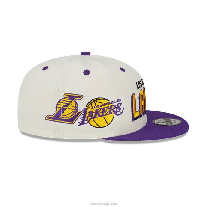 FFTN1841 New Era boné snapback branco 9fifty la lakers wake