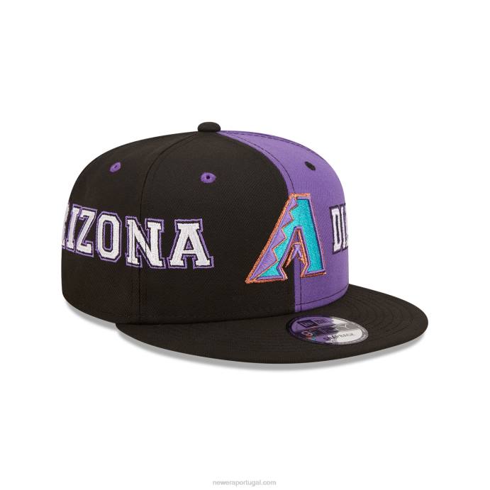 FFTN1844 New Era boné preto 9fifty snapback do arizona diamondbacks teamsplit