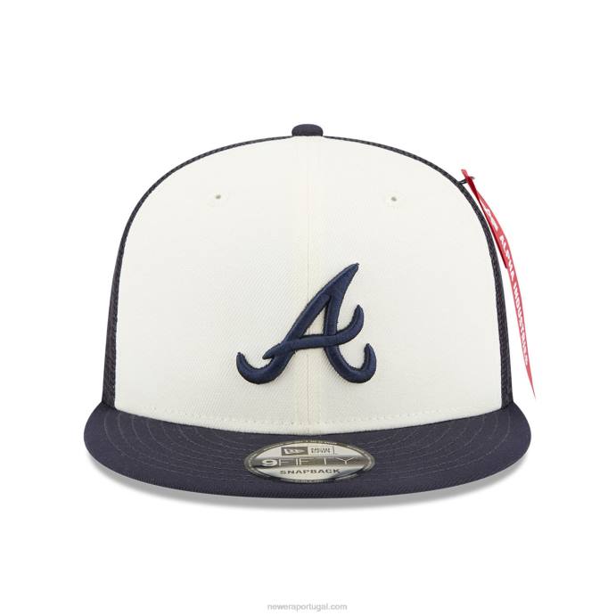 FFTN1850 New Era Boné Atlanta Braves Alpha Industries X MLB Navy 9Fifty Snapback