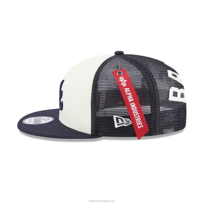 FFTN1850 New Era Boné Atlanta Braves Alpha Industries X MLB Navy 9Fifty Snapback