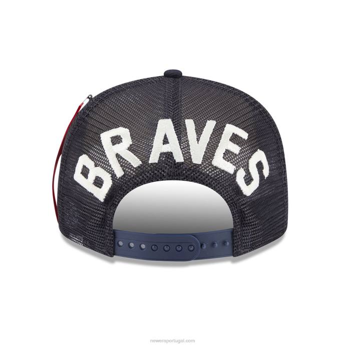 FFTN1850 New Era Boné Atlanta Braves Alpha Industries X MLB Navy 9Fifty Snapback