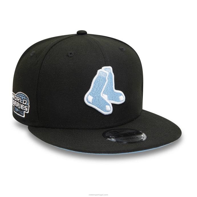 FFTN1852 New Era boton red sox world series preto boné snapback 9fifty