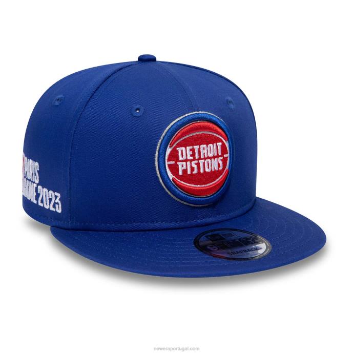 FFTN1854 New Era detroitpistons nba paris jogos boné azul 9fifty snapback