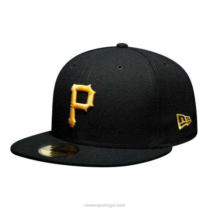 FFTN185 New Era pittsburgh pirates autêntico no jogo de campo preto 59fifty cap