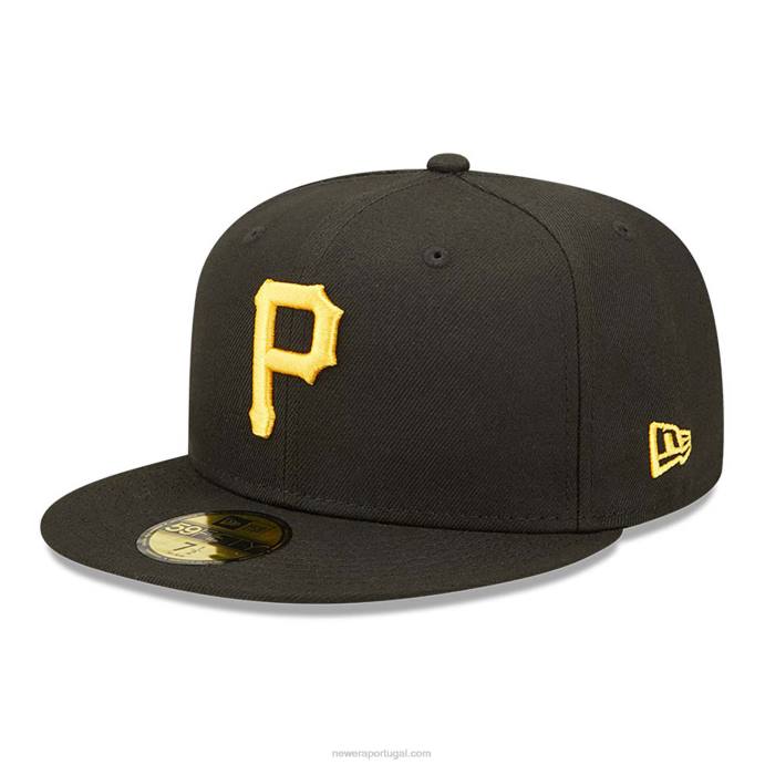 FFTN185 New Era pittsburgh pirates autêntico no jogo de campo preto 59fifty cap