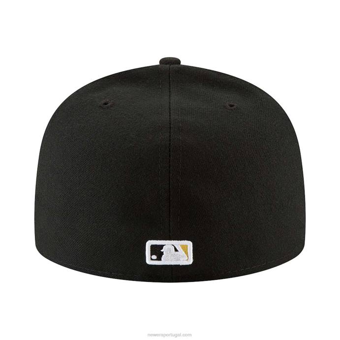 FFTN185 New Era pittsburgh pirates autêntico no jogo de campo preto 59fifty cap
