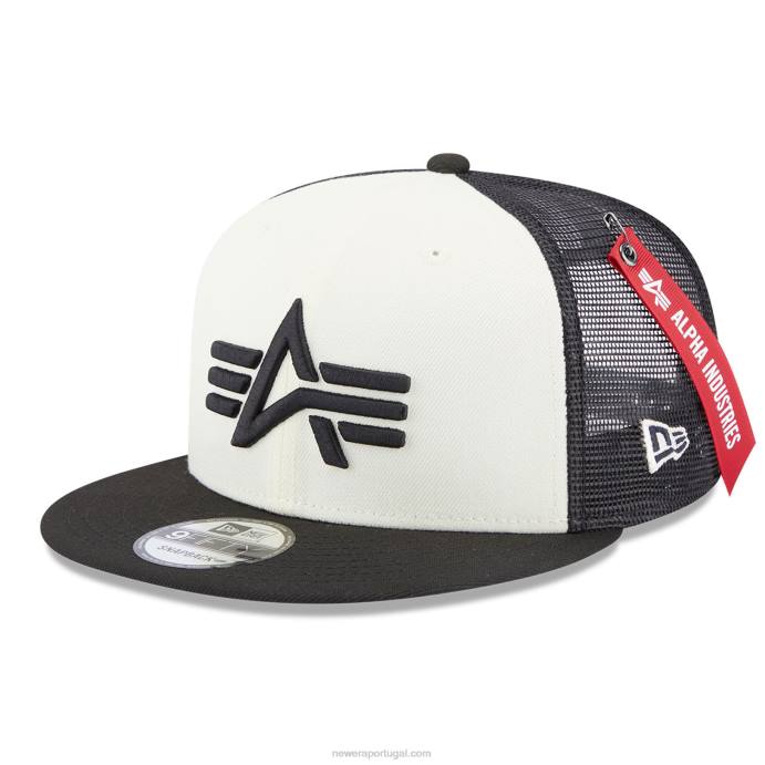FFTN1864 New Era Boné snapback 9fifty preto da Alpha Industries
