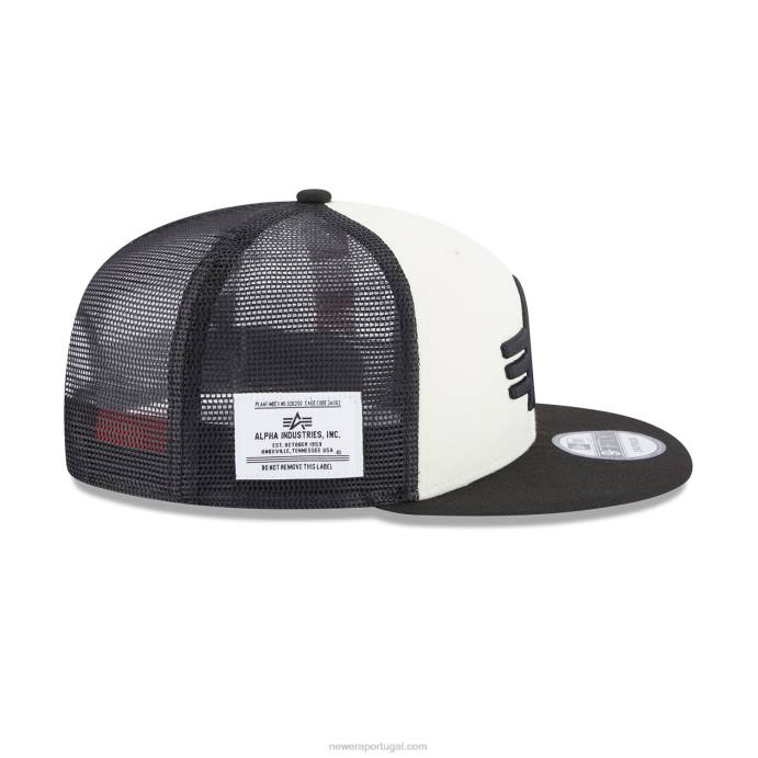 FFTN1864 New Era Boné snapback 9fifty preto da Alpha Industries