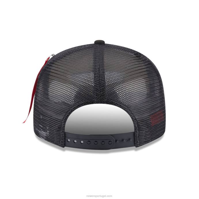 FFTN1864 New Era Boné snapback 9fifty preto da Alpha Industries