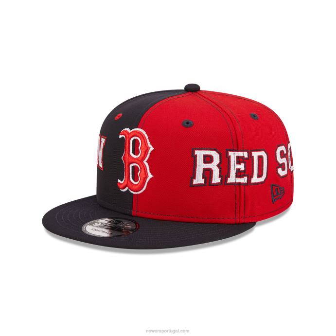FFTN1872 New Era boton red sox teamsplit navy 9fifty boné snapback