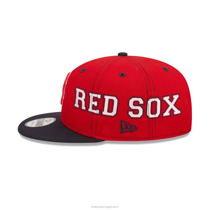 FFTN1872 New Era boton red sox teamsplit navy 9fifty boné snapback